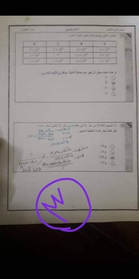 امتحان كيمياء اولى ثانوى 2019 (المسرب) تسريب امتحان الكيمياء للصف الاول الثانوي 2019 ورقة الامتحان محلولة شاهد بوكليت امتحان الكيمياء للصف الاول الثانوي 2019
