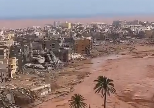 بالفيديو .. اتفرج حجم الدمار الذي أحدثه دانيال بدرنة الليبية