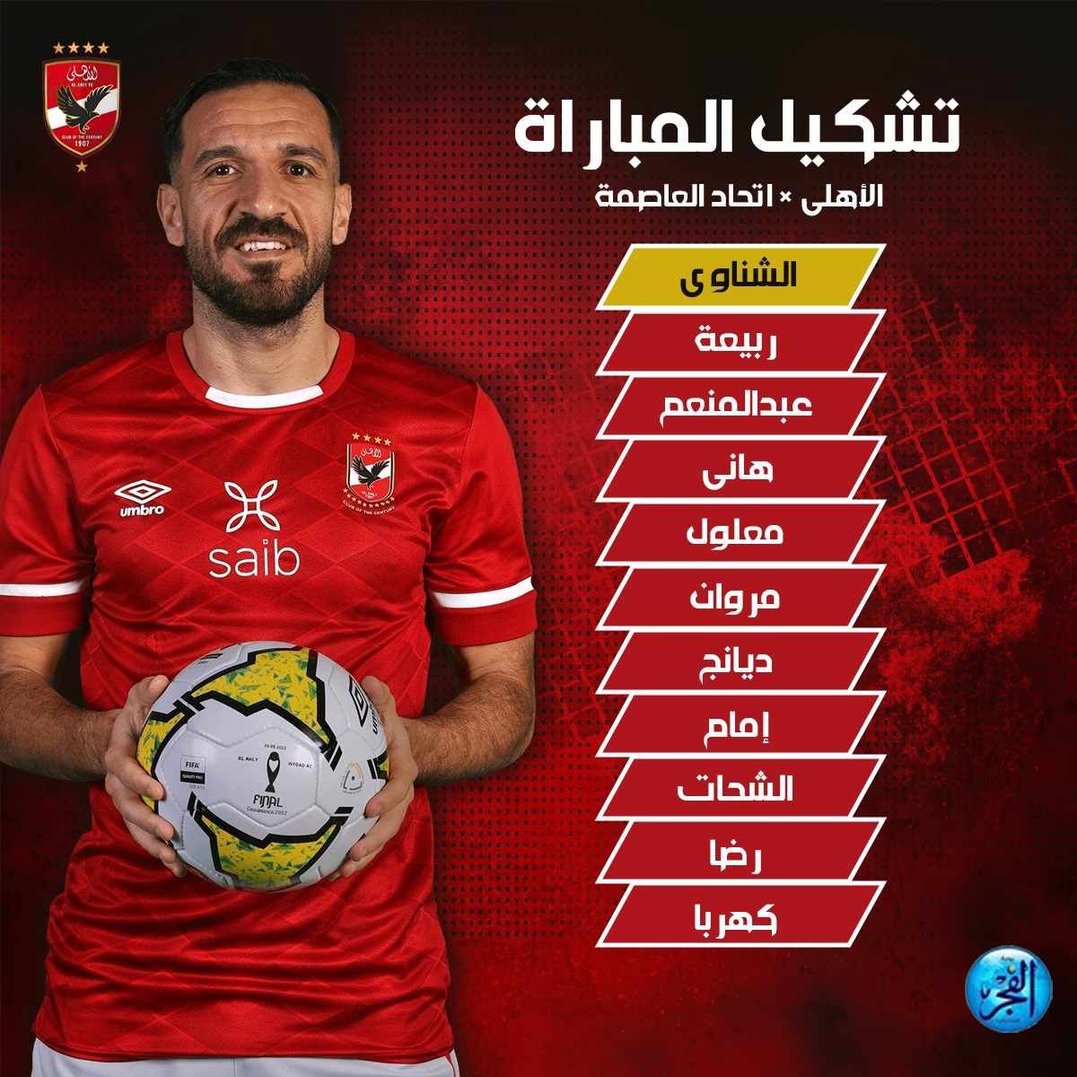 عاجل.. تشكيل الأهلي الرسمي لمواجهة اتحاد العاصمة في السوبر الإفريقي