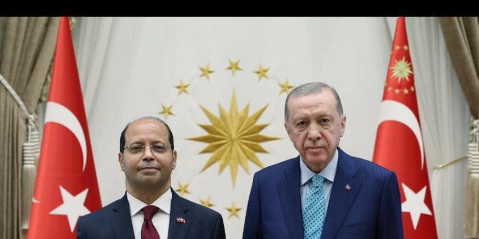 السفير المصرى فى تركيا يقدم أوراق اعتماده للرئيس التركى.. صور