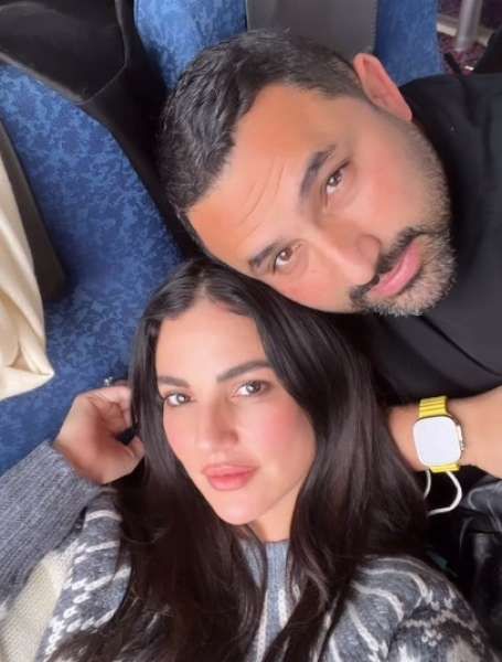 شاهد.. درة تحتفل بعيد ميلاد زوجها