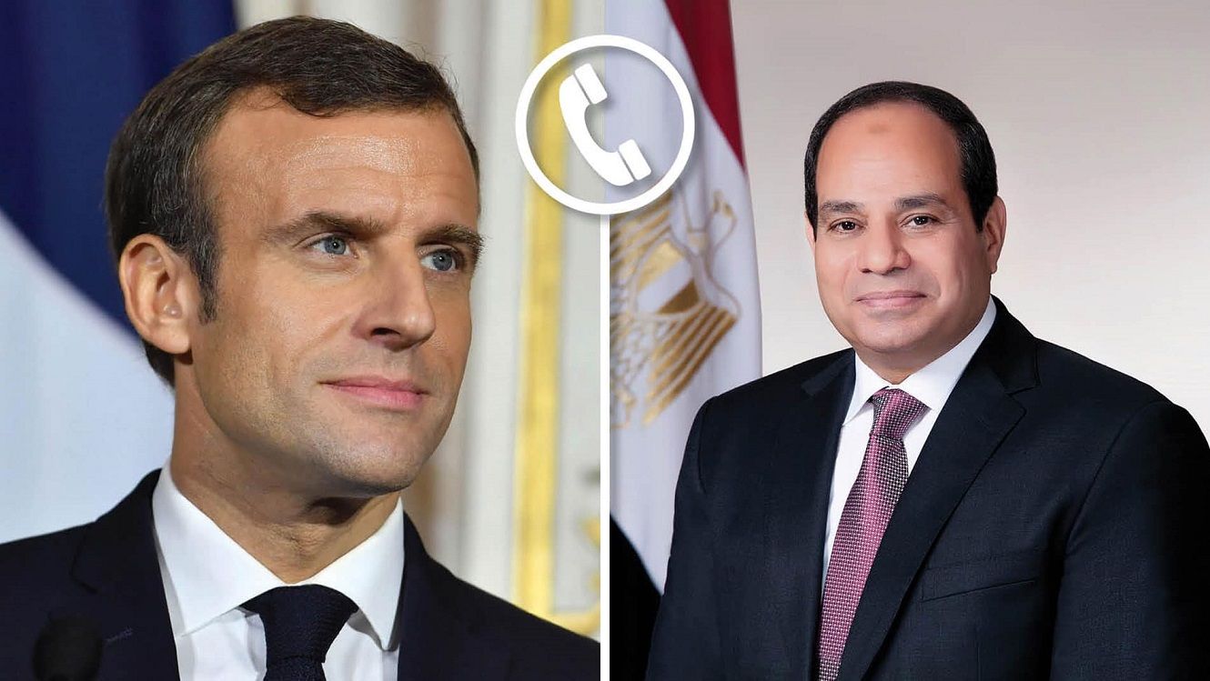 السيسي يبحث مع ماكرون جهود وقف التصعيد في قطاع غزة