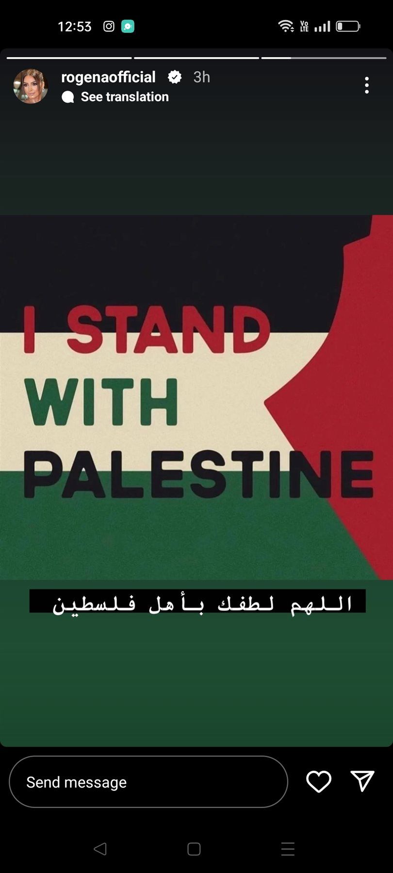 هكذا دعمت روجينا القضية الفلسطينية