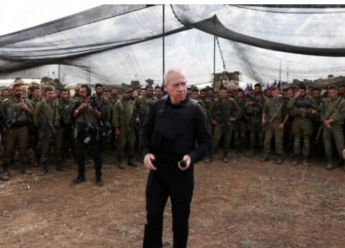 غالانت قرب حدود غزة تمهيداً للاجتياح البري