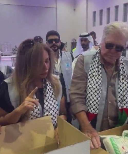 حسين فهمي وليلى علوي ومدحت العدل يتطوعون للهلال الأحمر الإماراتي.. دعما لفلسطين