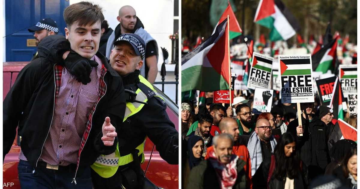 العالم اليوم - مئات الآلاف في مسيرة لندن.. وشغب اليمنيين في مواجهتهم