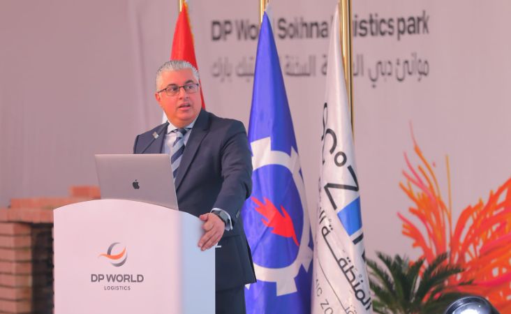 وضع حجر أساس منطقة موانئ دبي اللوجستية بالسخنة باستثمارات 80…
