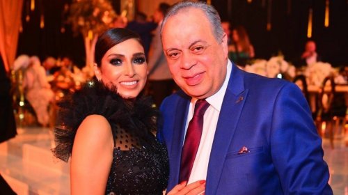 روجينا تحتفل بعيد ميلاد زوجها أشرف زكي