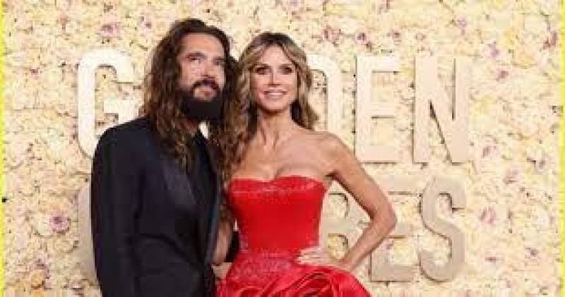 هايدي كلوم وتوم كوليتز على السجادة الحمراء حفل جولدن جلوب الـ81