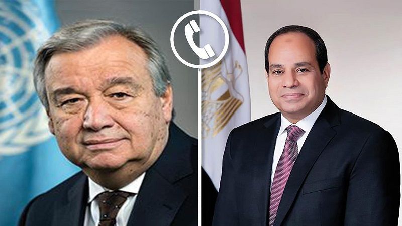 السيسي يستعرض مع جوتيريش جهود مصر لوقف إطلاق النار في غزة