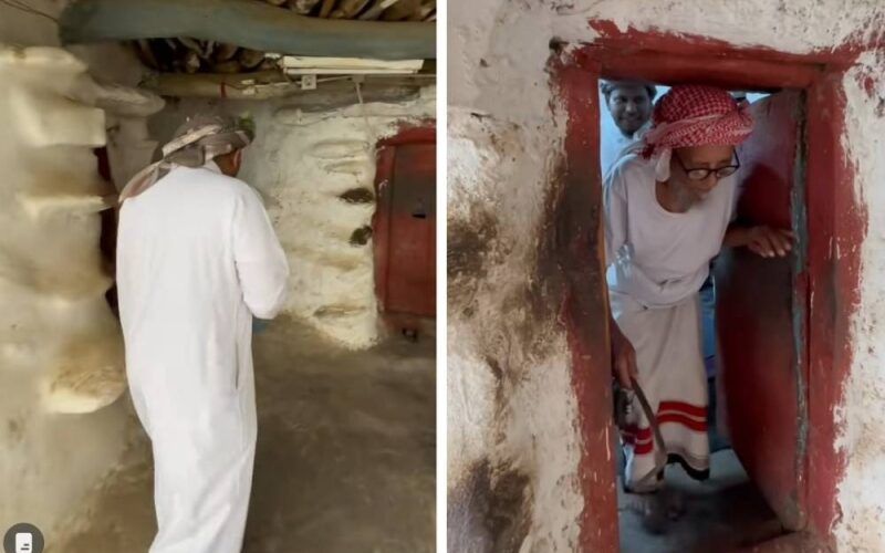 اتفرج: مواطن سعودي يعيش وحيداً في جبال هروب.. عمره أكثر من 100 عام ولم يتزوج حتى الآن!!