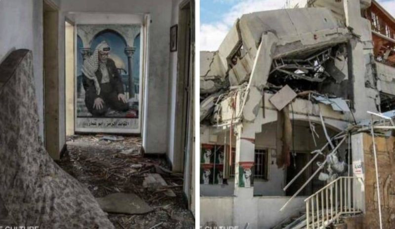 إسرائيل تدمر منزل الرئيس الفلسطيني الراحل ياسر عرفات في غزة..اتفرج الصور