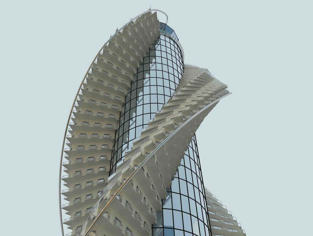 اتفرج بالصور ..أول ناطحة سحاب لولبي بالعالم في برج الماسة بمدينة جدة.. أبهر العالم