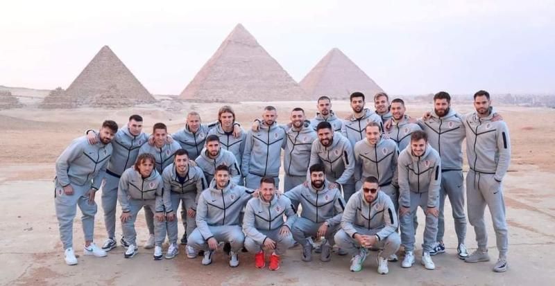 اللاعب لوكا مودريتش وفريق منتخب كرواتيا في زيارة لمنطقة أهرامات الجيزة
