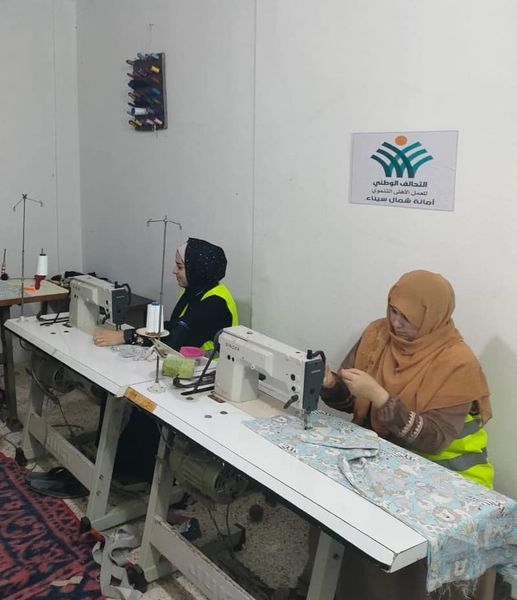التحالف الوطني يدرب 50 فتاة وسيدة على التفصيل والخياطة بشمال سيناء