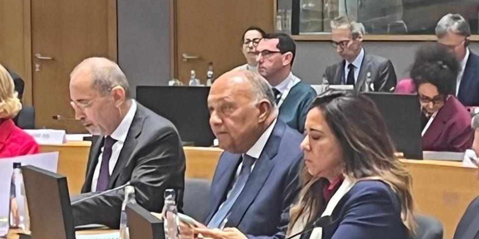 شكرى يدعو إلى ضرورة تضافر التحركات العربية والأوروبية لوقف الحرب على غزة