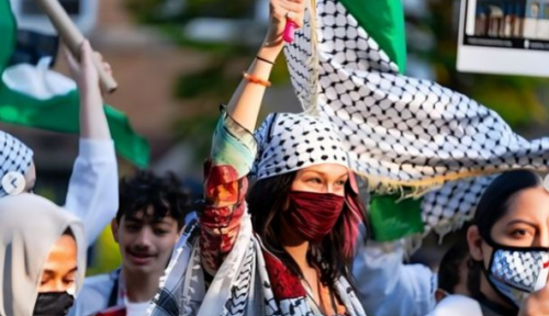 بيلا حديد تظهر في كليب غزة تنادي