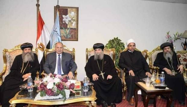رهبان الدير المحرق يهنؤن محافظ أسيوط بعيد الأضحى