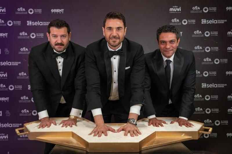 أبطال ولاد رزق 3 يضعون بصمتهم على حائط الشهرة بالسعودية