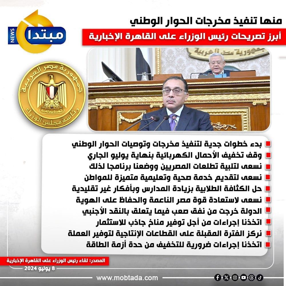 إجراءات ضرورية.. أبرز تصريحات رئيس الوزراء على القاهرة الإخبارية (إنفوجراف)