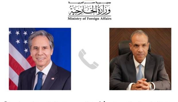وزيرا خارجية مصر وأمريكا يبحثان الجهود المبذولة لوقف إطلاق النار في غزة