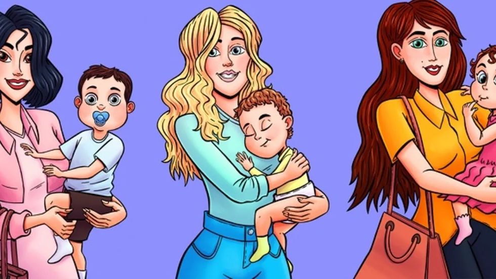 اللغز الذي حير الجميع !! .. أحد هذه النساء لا تحمل إبنها الحقيقي !! اتفرج هل تعرفها ؟