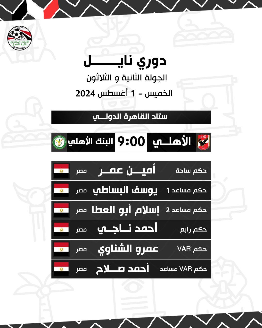 عاجل - تشكيل الأهلي الرسمي لمواجهة البنك الأهلي بدوري نايل