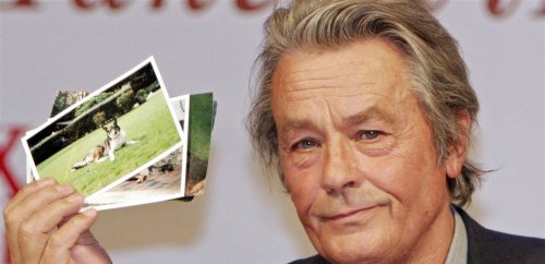 آلان ديلون يوصي بدفن كلبه بقبره وهذا موقف عائلته