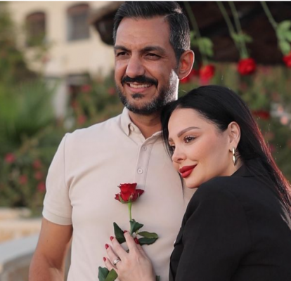 معاذ العمري يفاجئ ديانا كرزون الإحتفال بعيد زواجهما