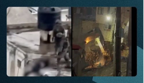 فيديو يوثّق رمي جثامين فلسطينيين من فوق سطح مبنى