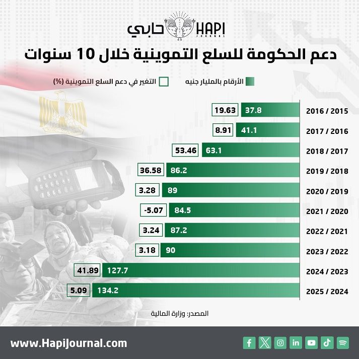 دوت الخليج ترصد دعم السلع التموينية في مصر خلال 10 سنوات