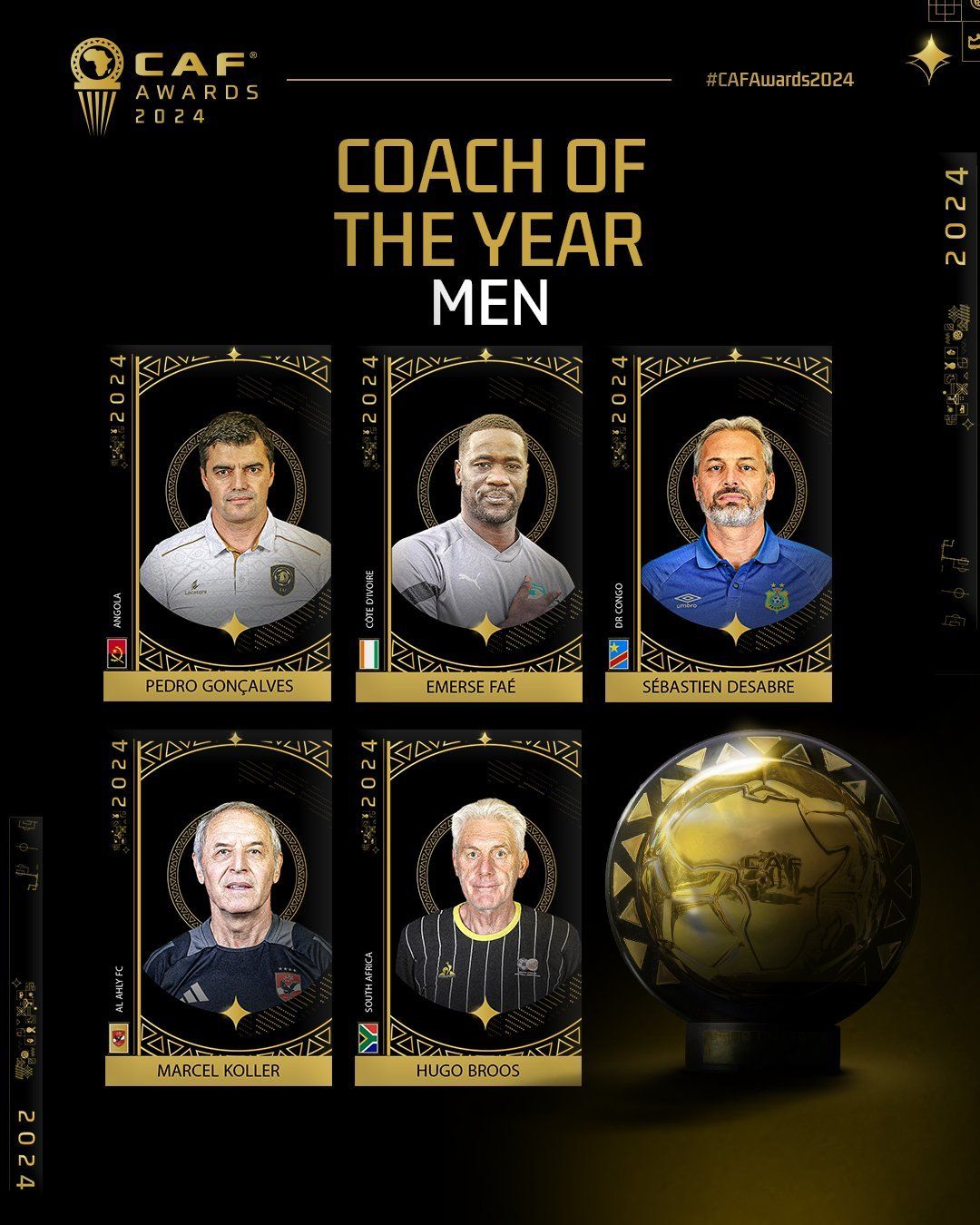 جوائز كاف .. كولر ينافس على أفضل مدرب فى أفريقيا 2024 واستبعاد جوميز