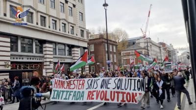 أخبار اليمن : مسيرة راجلة في لندن تنديداً بجرائم العدو الصهيوني في غزة