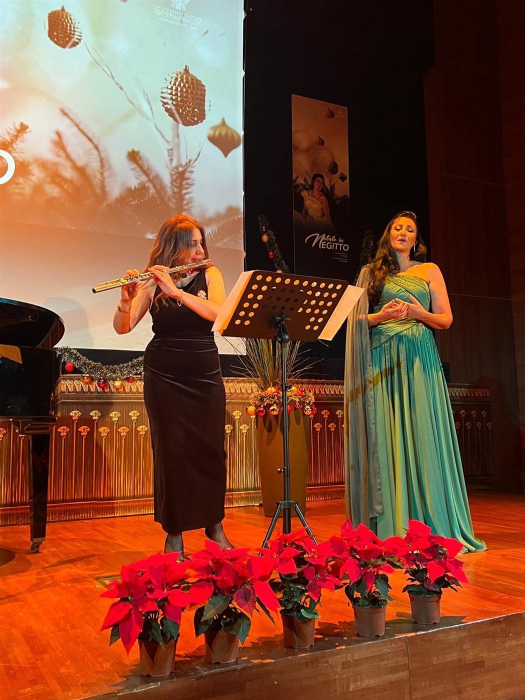 السوبرانو المصرية أميرة سليم تتألق في حفل الكريسماس بالأكاديمية المصرية للفنون بروما