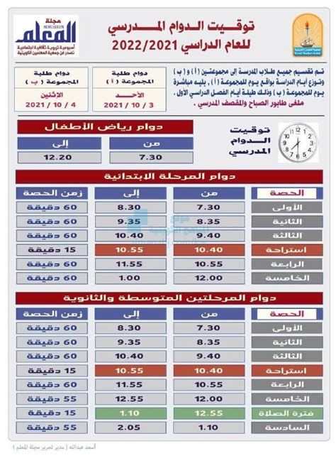 موعد دوام المدارس في الكويت 2025 / 2025