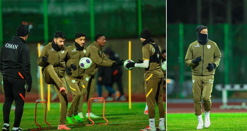 منتخبنا يتدرب تحت الثلج و«رشيد» يحسم تشكيلة المباراة بالاستاد الرئيسي اليوم