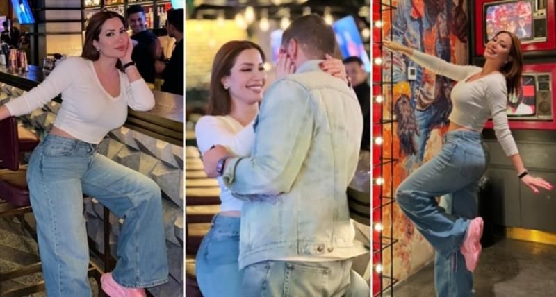 نسرين طافش تعيش لحظات من الطفولة مع زوجها وأصدقائها بعيدًا عن الأضواء