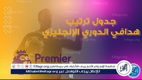 ترتيب هدافي الدوري الانجليزي قبل لقاءات اليوم الأحد