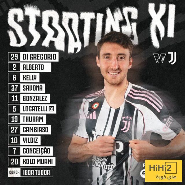 تشكيلة يوفنتوس الرسمية ضد فينيزيا في الدوري الإيطالي