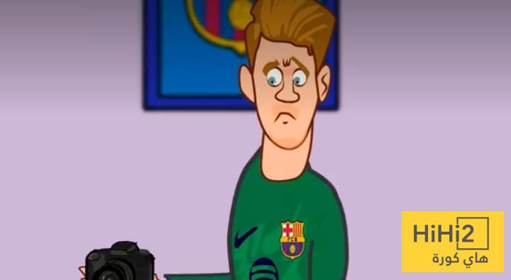 كاريكاتير.. الجميع في برشلونة سعيد بخروج شتيغن