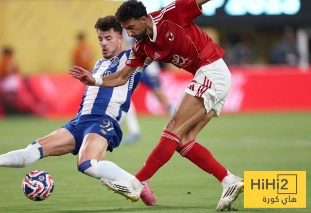 عاجل: نهاية الشوط الأول بتقدم الأهلي على بورتو