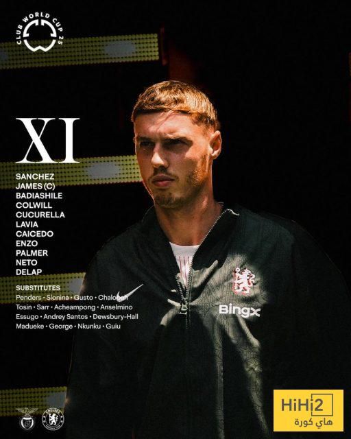 عاجل: تشكيلة تشيلسي الرسمية للقاء بنفيكا