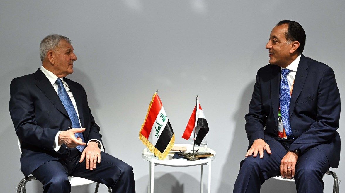 عاجل: القضية الفلسطينية تتصدر مباحثات مدبولي والرئيس العراقي