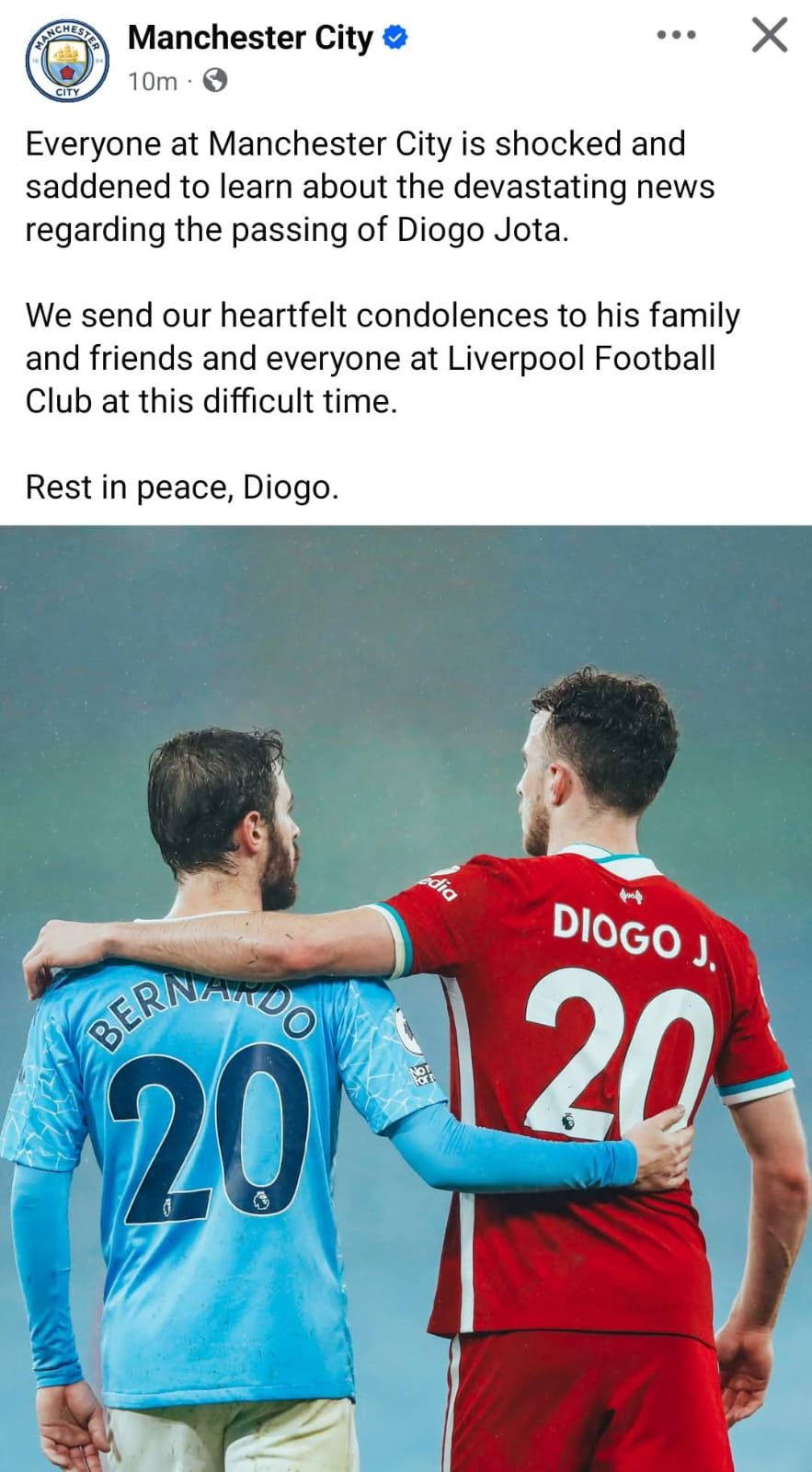 عاجل: أول رد فعل من محمد صلاح بعد وفاة جوتا لاعب ليفربول