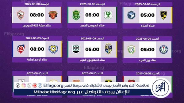 حرس الحدود «راحة».. تعرف على مواعيد مواجهات الجولة الأولى من دوري نايل