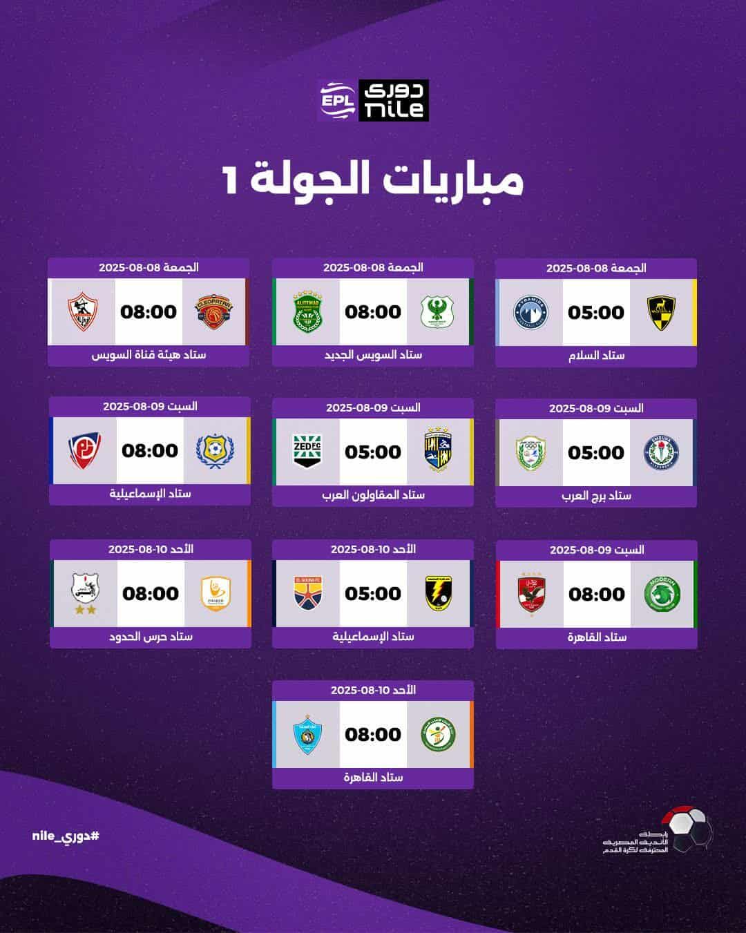 حرس الحدود «راحة».. تعرف على مواعيد مواجهات الجولة الأولى من دوري نايل
