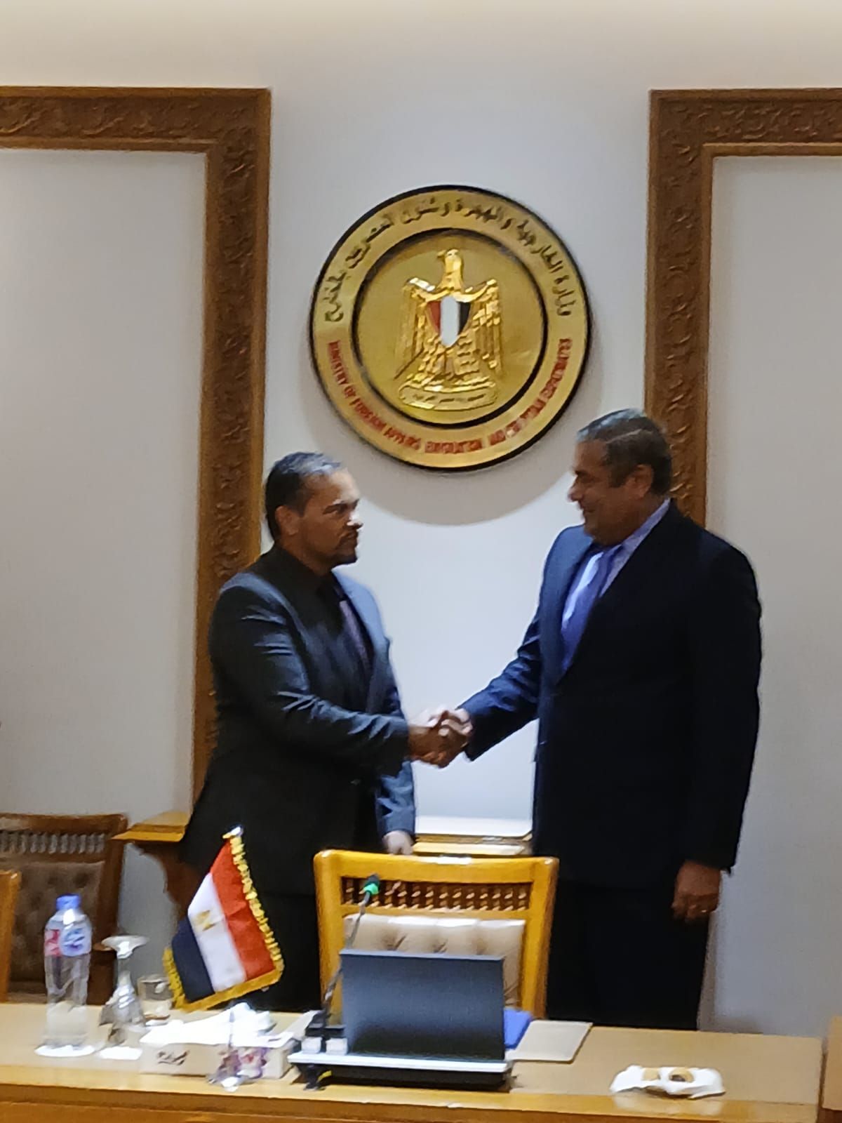 نائب وزير الخارجية والهجرة يلتقي نائب وزير العلاقات الدولية الجنوب أفريقي
