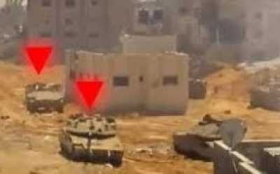 استهداف 3 دبابات صهيونية جنوب غزة