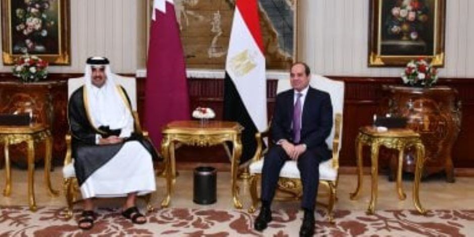 الرئيس السيسى يلتقى أمير قطر ويؤكد استعداد مصر التام لتقديم كافة أشكال الدعم لصون سيادة الدوحة