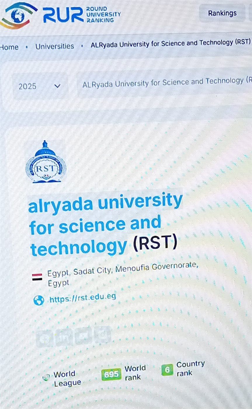 للعام الثاني.. جامعة الريادة السادسة محليا في تصنيف RUR العالمي